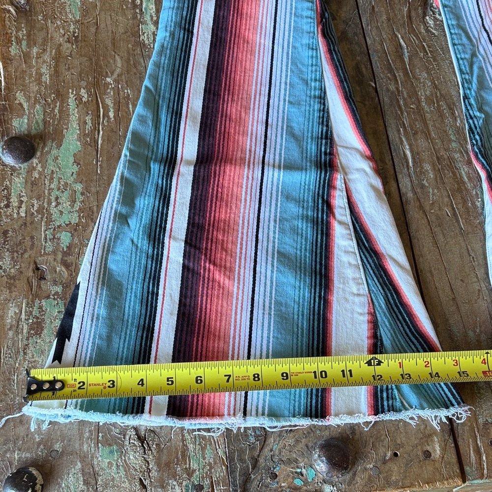 Vibrant Striped Flare Jeans - Picture 6 of 9